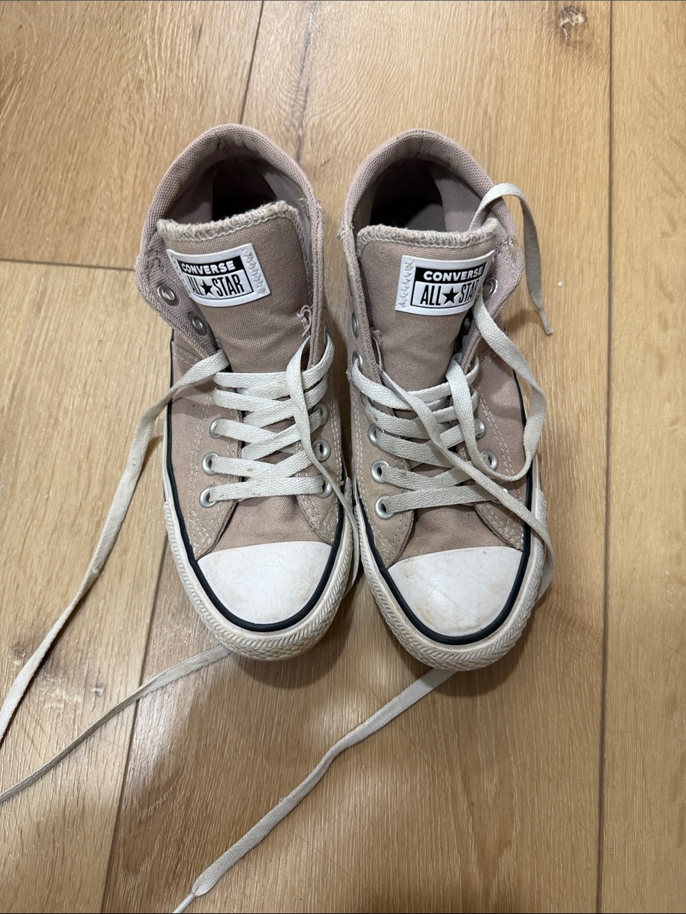 Converse All Star High Top Sneakers - Light Taupe and White
